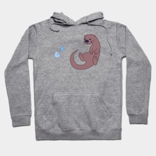 Cute Otter with Water Droplets Hoodie